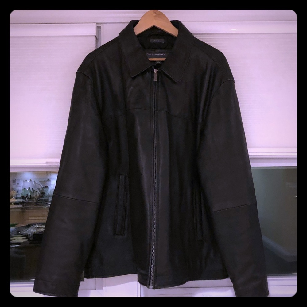 Perry Ellis-  Lambskin Leather Jacket